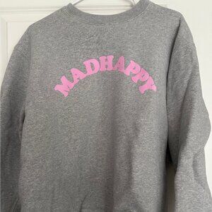 Madhappy Gray Sweatshirt with Pink Logo